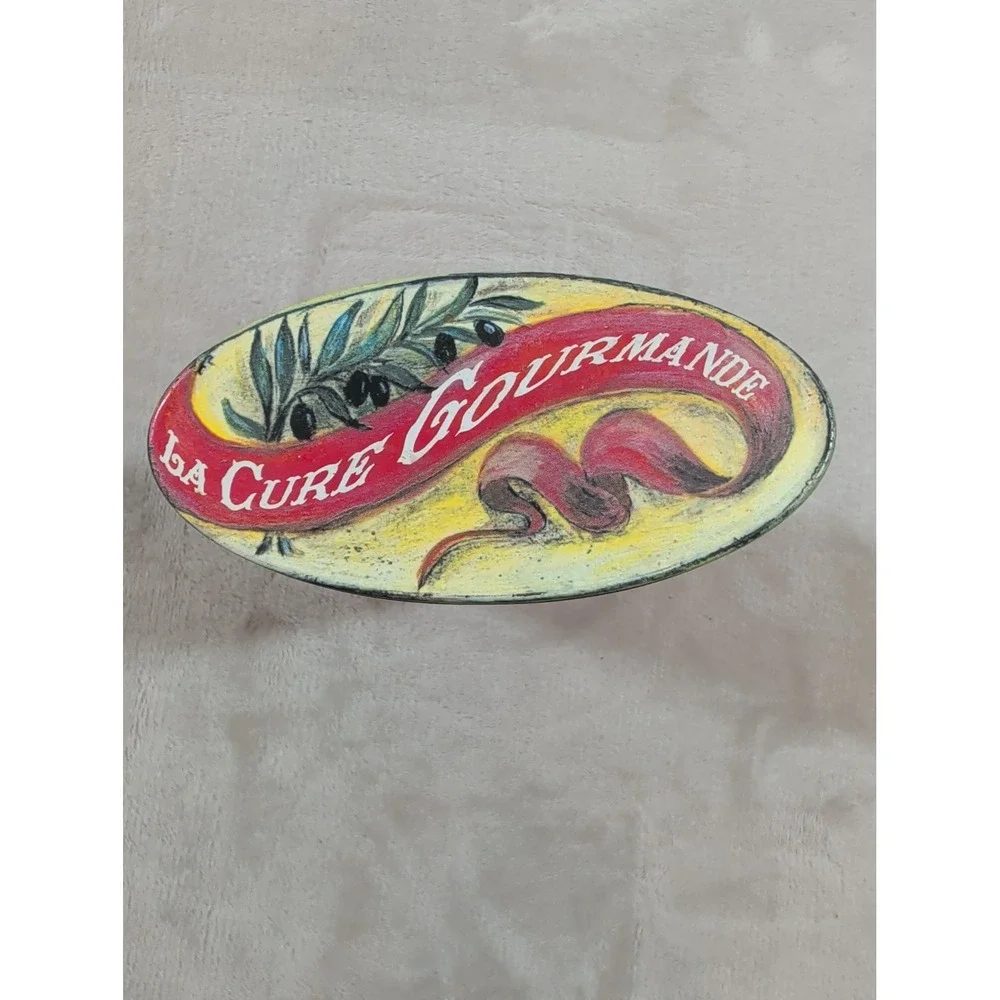La Cure Gourmande French Olive Harvest Vintage Style‎ Oval Metal Tin Yellow
